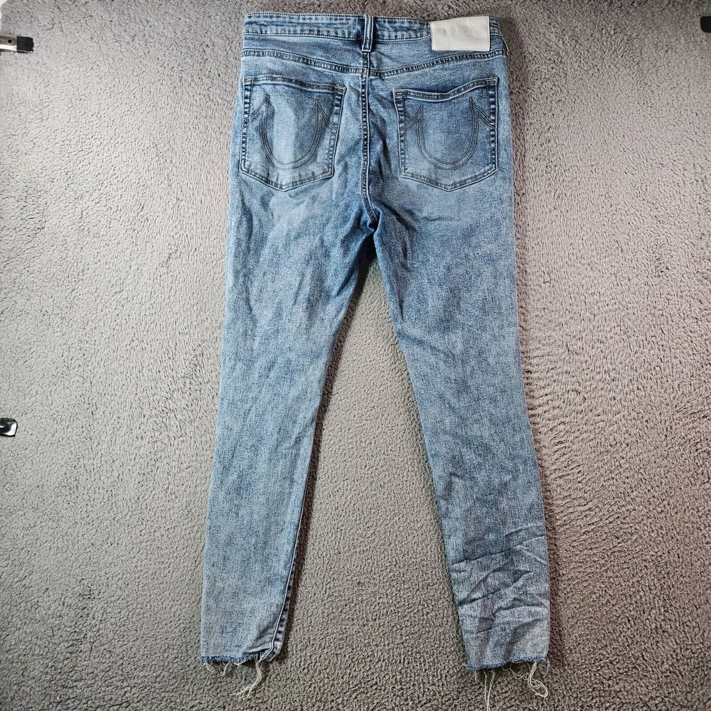 True Religion‎ Jeans Men 33 x 29 Halle High Rise Super Skinny Raw Hem Distressed